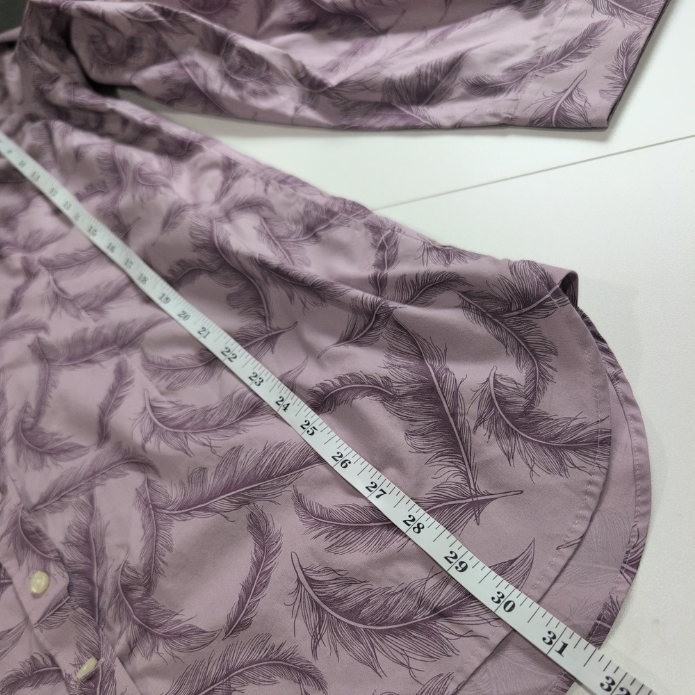 Duluth‎ Trading Co Lavender Feather Print Button Down Tunic Top 89813 Womens M - Picture 8 of 9